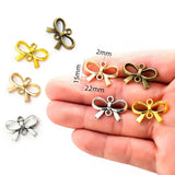 20 pcs 4 color Antique silver color Metal bow-knot Charms Pendants For Jewelry Making Diy Handmade Jewelry 22*15 N101