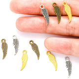70pcs 6 Color Small wings Charm Alloy Metal For earring necklace Pendants DIY Handmade Jewelry Accessories Making 19*5mm D405