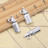30 Uds. De dijes para biberones, 17x8mm, colgantes de Color plata antigua, fabricación de joyería tibetana hecha a mano DIY
