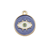 10pcs 16x18mm Kc Gold Color Evil Eye Charms For DIY Jewelry Making