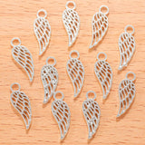 40pcs 4 colors Wing Handmade Charms Pendant for bracelet necklace DIY Handmade jewelry accessories 18*7mm D448