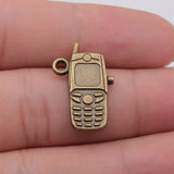 5pcs 24x16mm 2 Colors Antique Bronze Color Antique Silver Color Cell Phone Charms For DIY Jewelry Making