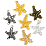 10 pcs 5 color Antique Sliver animal starfish Charm fit for Bracelets Necklace DIY Metal Jewelry 23*19mm D728