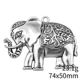 1pcs 74x50mm 2 Colors Antique Bronze Color Antique Silver Color Elephant Charms For DIY Jewelry Making