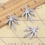 20 piezas dijes hoja 23x18mm colgantes de Color plata antigua fabricación DIY joyería tibetana hecha a mano