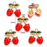 5pcs 20style Red Black Cherry Acrylic Stereo Oil Enamel DIY Charms for Bag Earring Necklace Jewelry Making Handmade Pendant W428
