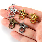 10Pcs  Alloy Flying Dragon charm For Bracelets Necklaces Key buckle Pendant Diy Jewelry Making 21*22mm D818