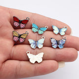 10pcs 19x15mm Rhodium Color Butterfly Charms For DIY Jewelry Making