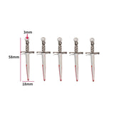 5 pcs 20 styles Halloween Zinc Alloy Bloody Dagger Color Charms Knife Pendants for DIY Bangle Bracelet necklace Findings W430