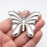 1pcs 68x56mm 2 Colors Antique Bronze Color Antique Silver Color Butterfly Charms For DIY Jewelry Making