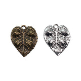 10pcs 26x21mm 2 Colors Antique Bronze Color Antique Silver Color Leaf Charms For DIY Jewelry Making