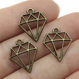 20pcs 20x16mm 3 Colors Antique Bronze Color Antique Silver Color Gold Color Hollow Crystal-Shaped Charms