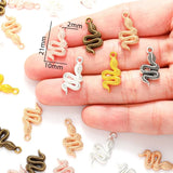20pcs 6 Color animal snake Charms Alloy Metal For earring Pendants DIY Handmade Jewelry Accessories Making 21*10mm D9341