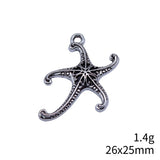 20pcs 26x25mm Antique Silver Color Starfish Charms For DIY Jewelry Making