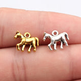 20pcs 13x10mm 2 Colors Antique Silver Color Antique Gold Color 3D Pony Charms For DIY Jewelry Making
