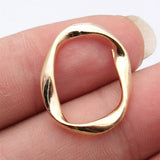 10pcs 25x20mm 5 Colors Irregular Hollow Twisted Geometric Elliptical Circle Charms For DIY Jewelry Making