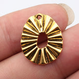 20pcs 22x18mm Hollowed-Out Pleated Egg-Shaped Geometric Charms For DIY Jewelry Making