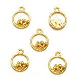 40pcs 4 Color Sea Wave Charms Round Pendant For Bracelets Necklace Jewelry Making DIY Handmade Alloy Accessorie 13.5x11mm B1109
