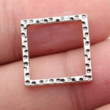 20pcs 17x17mm 4 Colors Hammered Texture Geometric Hollow Square Frame Charms
