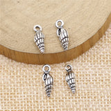 20pcs 5x14mm 2 Colors Antique Bronze Color Antique Silver Color Conch Charms For DIY Jewelry Making