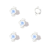 20Pcs Resin Roses 17.5*12mm Alloy Connectors Necklace Metal Chain Links Bracelet Jewelry Making DIY Decorative Gifts W564