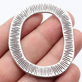 1pcs 57x48mm 2 Colors Antique Silver Color Kc Gold Color Textured Irregular Geometric Oval Circle Pendant