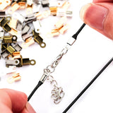 200pcs 3x6/4x9mm Crimp beads cove clasps Cord End Caps String Ribbon leather Clip Foldover For Necklace Connectors