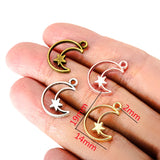 25pcs 5 colors alloy Hollow moon Charm Star Pendant For DIY Necklace Bracelet Earrings Jewelry Crafts Making Accessories