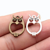 20pcs 23x16mm 2 Colors Antique Bronze Color Antique Silver Color Owl Charms For DIY Jewelry Making