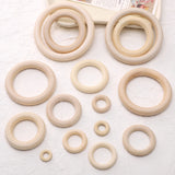 Unfinished Solid Wooden Rings 20-100mm Natural Wood Rings For Handicrafts Decorative Pendants DIY Jewelry Making Accessories