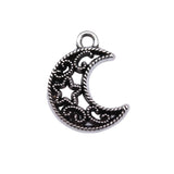 20pcs 19x14mm 2 Colors Antique Bronze Color Antique Silver Color Moon Star Charms For DIY Jewelry Making
