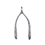 1pcs 78x32mm 2 Colors Antique Bronze Color Antique Silver Color Hammered Wishing Bone Pendant For DIY Jewelry Making