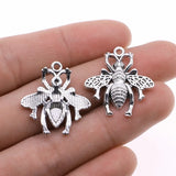 10pcs 24x25mm 2 Colors Antique Bronze Color Antique Silver Color Bee Charms For DIY Jewelry Making