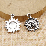 10pcs 23x19mm 2 Colors Antique Bronze Color Antique Silver Color Sun Charms For DIY Jewelry Making