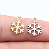 20pcs 15x10mm 2 Colors Antique Silver Color Kc Gold Color Snowflake Charms For DIY Jewelry Making