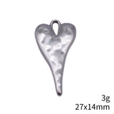 10pcs 27x14mm 5 Colors Hammered Long Heart Charms For DIY Jewelry Making