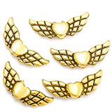15pcs 8 color heart shaped Angel Wings Spacer Bead Charms Jewelry Making DIY Jewelry accessories Handmade Craft 22*9mm D451
