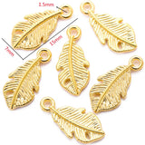 50pcs 6 Colors 15x7mm Zinc Alloy Small Feathers Charms DIY earring bracelet Jewelry Findings Jewelry Accessories