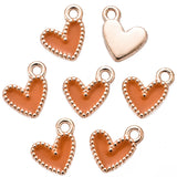 30pcs 10 colors small love heart Alloy Metal Enamel Charms Pendant DIY Bracelet Necklace earrings Jewelry making accessories