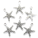 30Pcs 6colors alloy Small starfish Charm Alloy Funny Marine Life starfish Pendant DIY Making Fancy Jewelry Accessories 16/14mm D