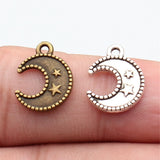 20pcs 15x12mm 2 Colors Antique Bronze Color Antique Silver Color Moon Stars Charms For DIY Jewelry Making
