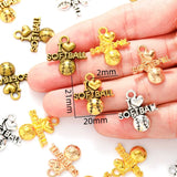 15pcs 5colors I Love Baseball Charm For Necklace Bracelet necklace Pendant DIY Jewelry Making Accessories 21*20mm J485