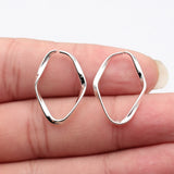 20pcs 25x18mm 3 Colors Opening Twisted Geometric Irregular Elliptical Circle Charms