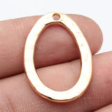 10pcs 31x22mm 2 Colors Antique Silver Color Kc Gold Color Hammered Oval Circle Charms For DIY Jewelry Making