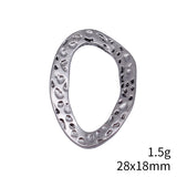 20pcs 28x18mm 3 Colors Hammered Irregular Oval Circle Pendant