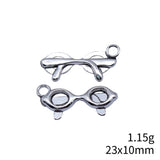 20pcs 23x10mm Antique Silver Color Glasses Charms For DIY Jewelry Making