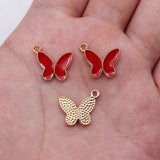 10pcs 16x13mm 5 Colors Butterfly Charms For DIY Jewelry Making