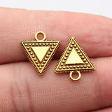 20pcs 16x14mm 5 Colors Double-Sided Textured Inverted Triangle Cone Charms For DIY Jewelry Making