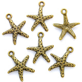 30Pcs 6colors alloy Small starfish Charm Alloy Funny Marine Life starfish Pendant DIY Making Fancy Jewelry Accessories 16/14mm D