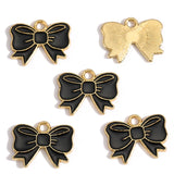 10pcs 18*14mm 7 colors Enamel Alloy bow Charm Earring Pendant DIY Keychain Necklace Jewelry Accessories W471